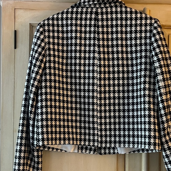 Zara Women's Houndstooth Blazer in Black and White-NWT-sz XS - Picture 5 of 5
